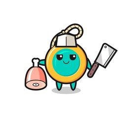 Sticker - Illustration of yoyo character as a butcher