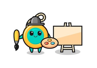 Sticker - Illustration of yoyo mascot as a painter