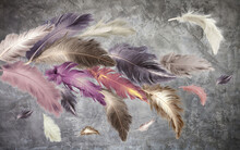 3d Feather Wallpaper Gray Texture Background