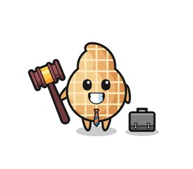 Wall Mural - Illustration of peanut mascot as a lawyer