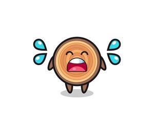 Sticker - wood grain cartoon illustration with crying gesture