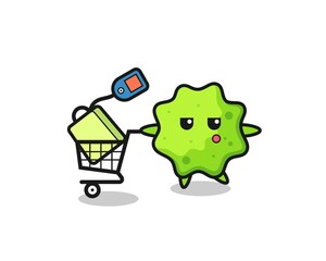 Canvas Print - splat illustration cartoon with a shopping cart