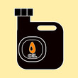 © MFarih - vector illustration black jerrycan filled with oil,gasoline,diesel good for element design ui,ppt.
