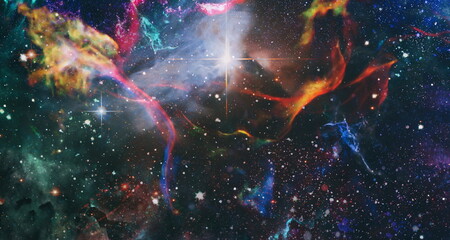 Wall Mural - stars and far galaxies. wallpaper background. sci-fi space wallpaper. elements of this image furnish
