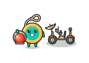 Wall Mural - the cute yoyo as astronaut with a lunar rover