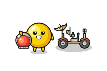 Wall Mural - the cute egg yolk as astronaut with a lunar rover