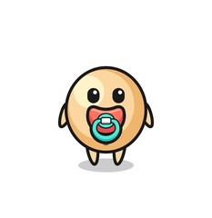 Poster - baby soy bean cartoon character with pacifier