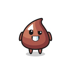 Poster - cute choco chip mascot with an optimistic face