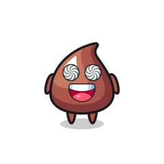 Sticker - cute choco chip character with hypnotized eyes