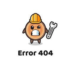 Poster - error 404 with the cute wood grain mascot