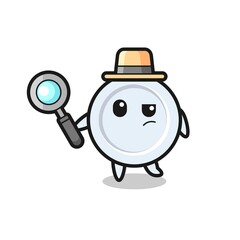 Sticker - plate detective character is analyzing a case