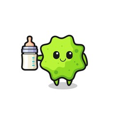 Sticker - baby splat cartoon character with milk bottle