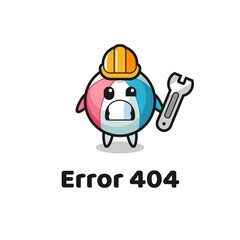 Wall Mural - error 404 with the cute beach ball mascot