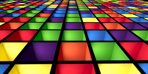Poster - Texture and background of multi-colored volumetric figures. Design For smartphone.