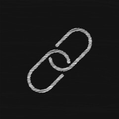 Aufkleber - Link white sketch vector icon. Link icon vector for web, computer and mobile app