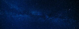 Panorama of the night starry sky on the background of the Milky Way with many colorful shining stars