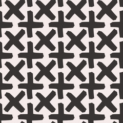 Poster - Black crosses, vector decor from elementary crosses.
