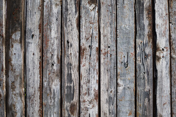 Sticker - wooden background with old painted boards . Rustic wood background