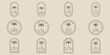 © zyxroun - set of simple palm tree line art vector minimalist illustration template icon graphic design. bundle collection of various island and beach sign or symbol for travel or adventure business with badge