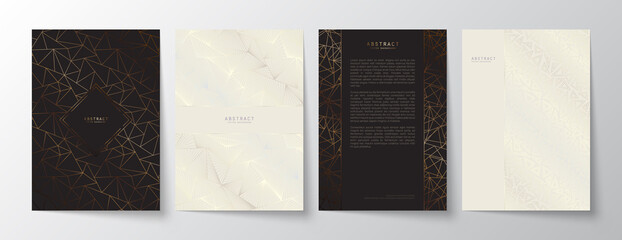 Wall Mural - luxury minimalistic a4 templates set. black and white premium abstract backgrounds design with elega