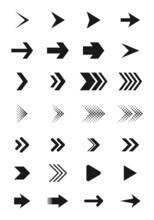 Set Of Arrow Icons. Collection Of Different Arrows Sign. Black Vector Arrows Symbols.