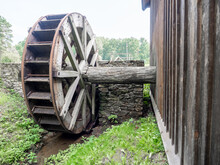 Traditional Water Wheel In The Mill, Watermill, Poland