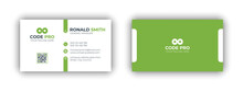 Business Card Template. Personal Visiting Card With Company Logo. Vector Illustration