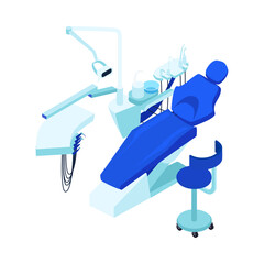 Sticker - Isometric Dental Machine Composition