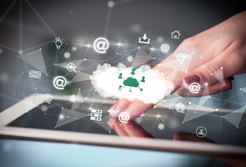 Poster - Close-up of a touchscreen with technology icons