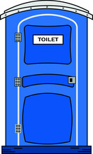 Toilet Portable Icon. Design Vector Of Blue Public Toilet Portable 