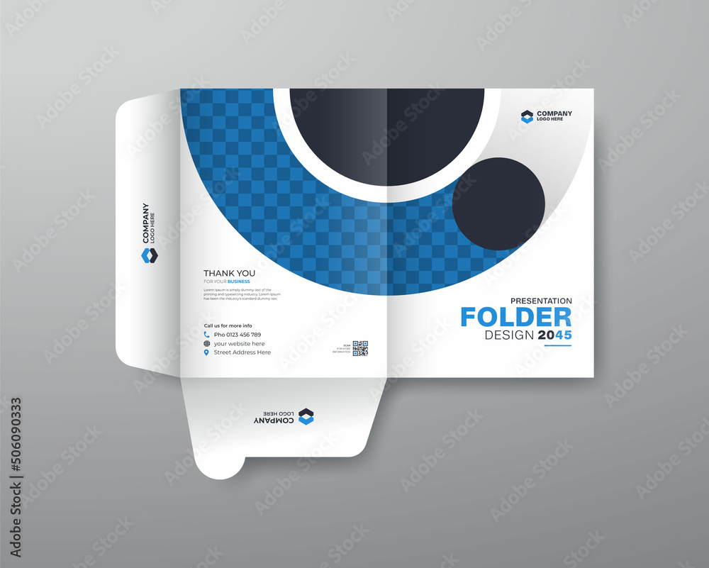 Folder Layout Text Business folder for files, presentation folder blue & black color ...