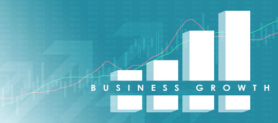 Poster - 2d rendering Stock market online business concept. business Graph
