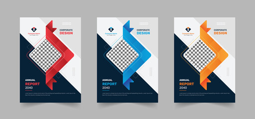 Corporate modern business annual report book cover design template