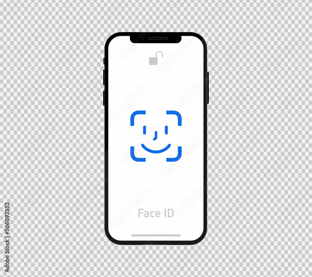 Face id for scanning phone and person. biometric recognition for ...