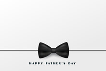 Simple Happy Father's Day Banner With Realistic Bow