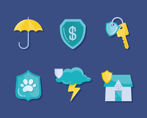 Poster - six health insurance icons