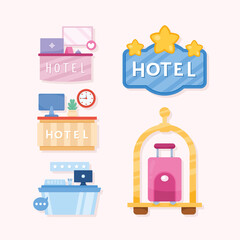 Sticker - five hotel service icons