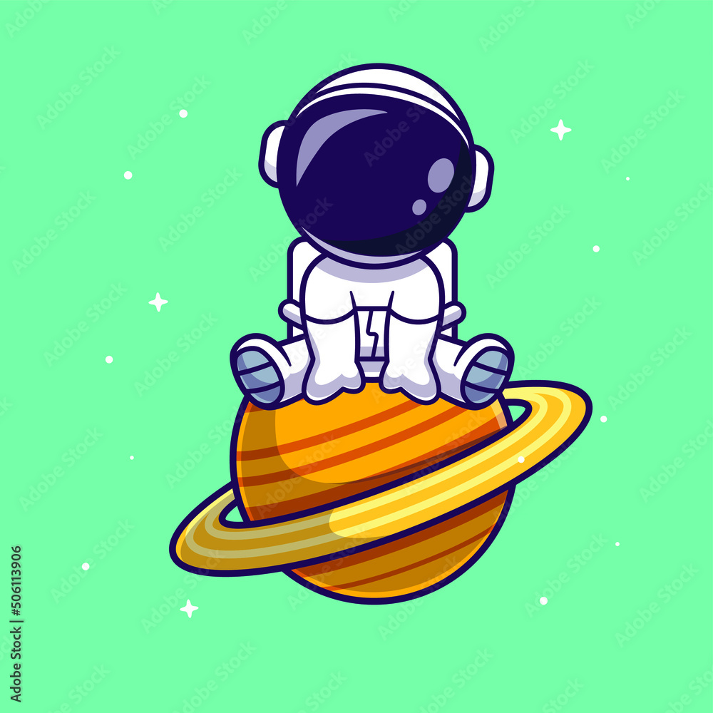 cute astronaut cartoon vector icon