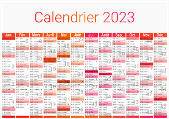 Wall Mural - Calendrier 2023 Format A3 - pour entreprise avec logo sur 12 mois - multicaque - modifiable