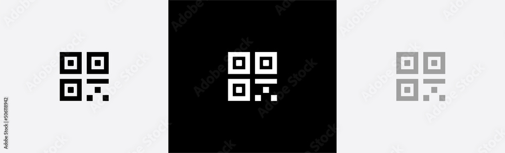 Digital scanning icon. Simple QR Code symbol. QR code label sign ...