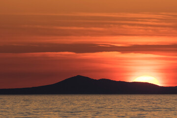 Wall Mural - Outstanding sunset on the island Brac, Croatia on Adriatic sea