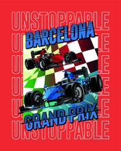 Race Car, Drag Race Grand Prix, Print For T Shirt, Background For Poster Vector Illustration