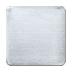 Wall Mural - Realistic square light silver polished plate, isolated. Vector