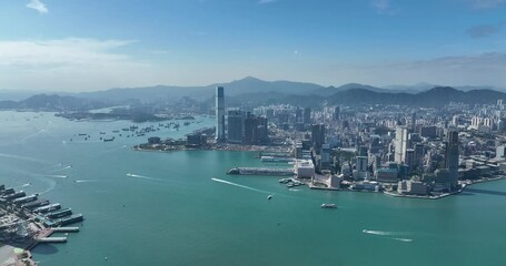 Fototapete - Aerial view of Central Hong Kong on 19 May, 2022