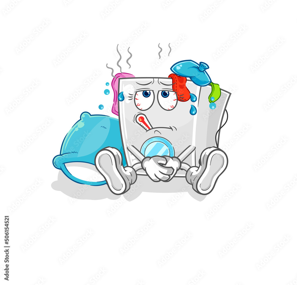 washing machine sick vector. cartoon character Stock Vector | Adobe Stock