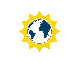 Wall Mural - Shinning sun with earth inside