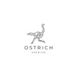Ostrich geometric polygonal logo vector icon design template