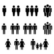 People icon set. People icon set in flat style. Persons symbol for your infographic website design, logo. Crowd signs. jpg image illustration. Isolated on white background

