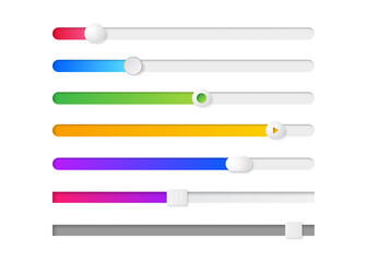 Poster - Set of 3d scrollbars for user interface. Scrollbar template design for website.