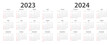 Calendar 2023, calendar 2024 week start Sunday corporate design planner template.